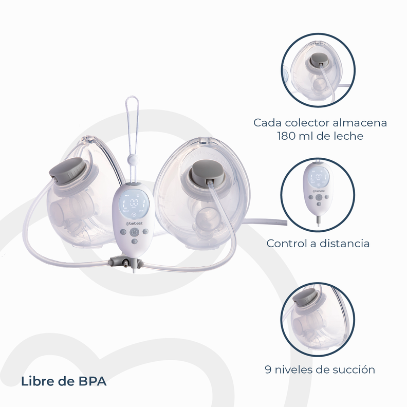 Extractor Leche Eléctrico Doble Manos Libres + 10 Bolsas-6