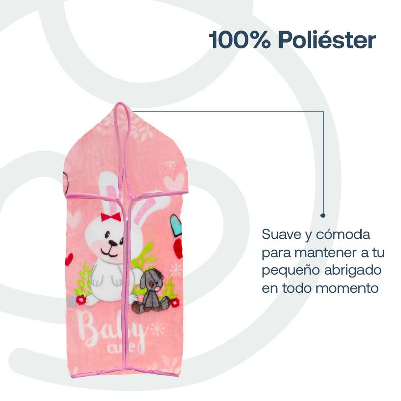 Saco con Broche Conejo Rosa Bebesit-3