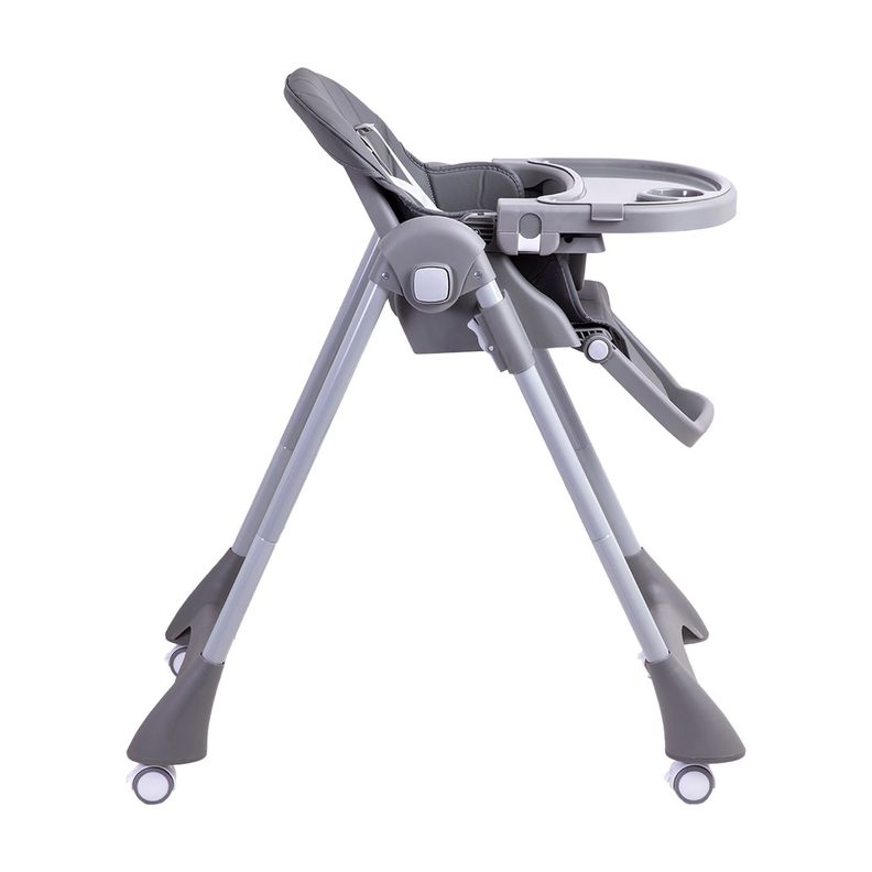 Silla de Comer Bebe Reclinable Plegable Easy Eat Gris-5