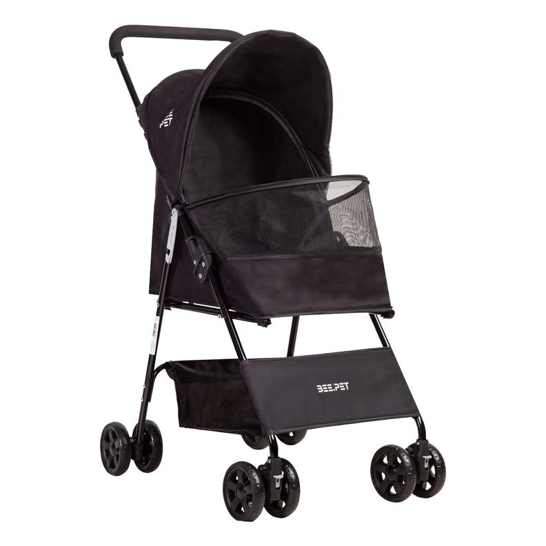Coche Mascota Plegable Light Perro Gato Negro BeePet Bebesit-0