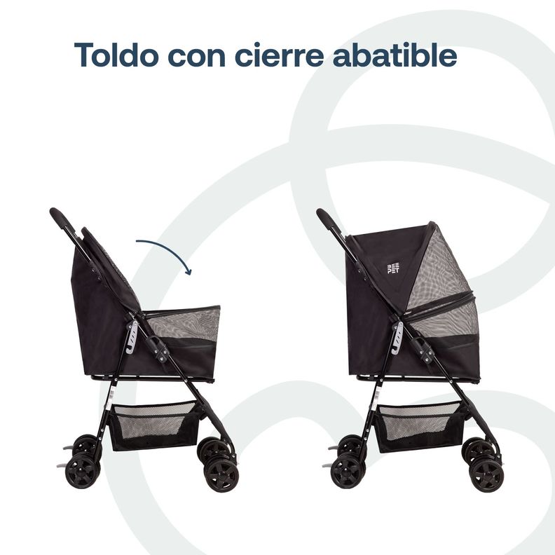 Coche Mascota Plegable Light Perro Gato Negro BeePet Bebesit-4
