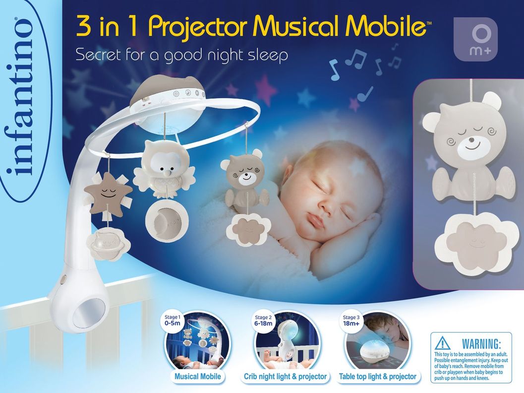 Movil para Bebé 3-1 Projector Azul Infantino-2