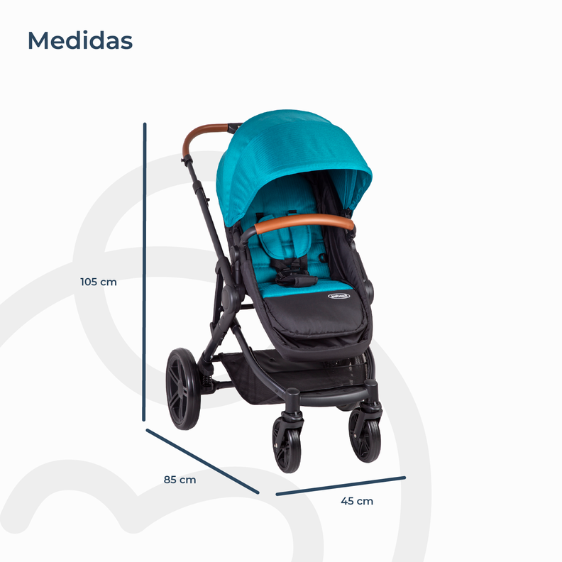 Coche Travel System Aspen Air Nuevo Verde Bebesit-4