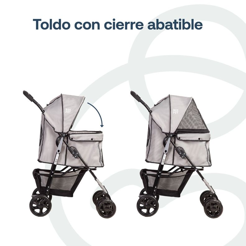 Coche Mascotas Plegable 1 Perro Gato Gris BeePet by Bebesit-4