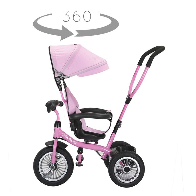 Triciclo Paseo Infantil 360 1326 LX Rosado Bebesit-4