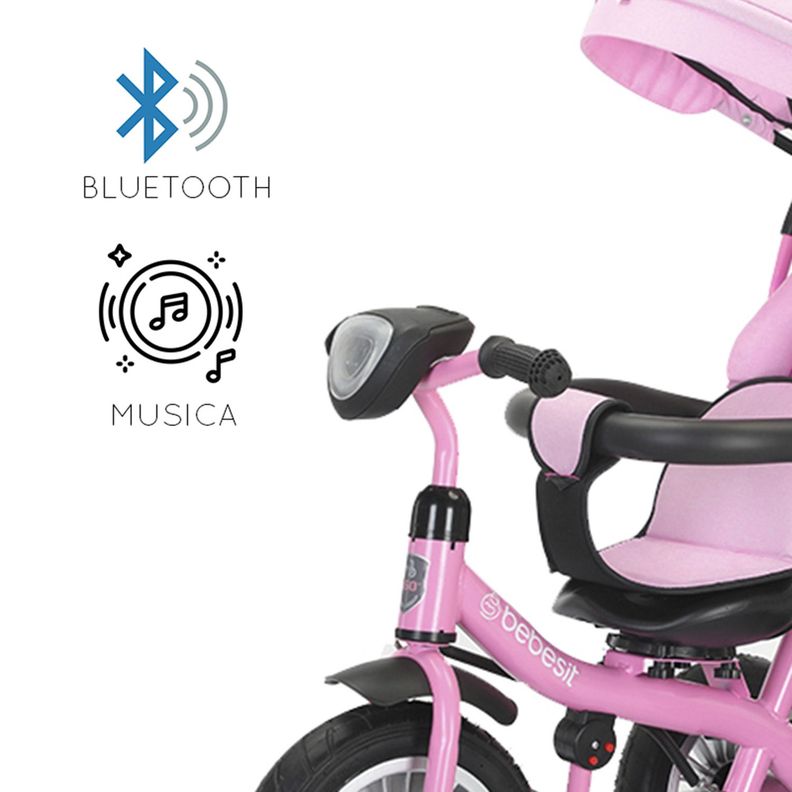 Triciclo Paseo Infantil 360 1326 LX Rosado Bebesit-5