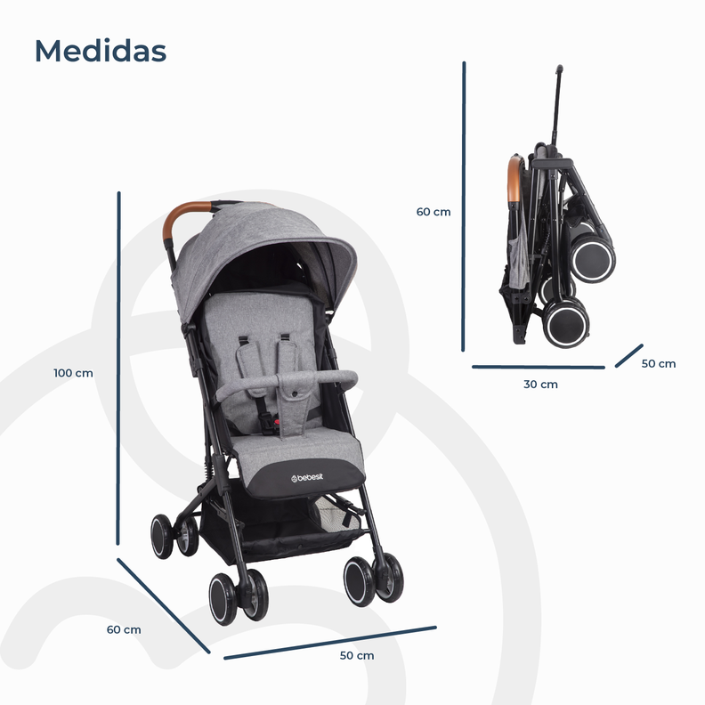 Coche Maleta Bebesit Sprint SX - Gris-7
