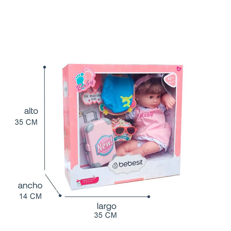 Muñeca Bebe Emma 42cm con accesorios-5