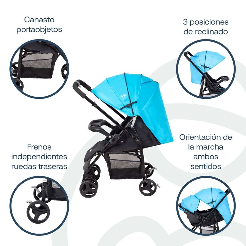 Coche Travel System Go Lite Azul Bebesit-3
