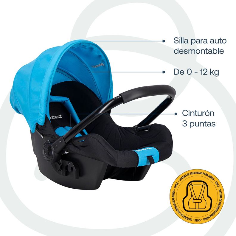 Coche Travel System Go Lite Azul Bebesit-5