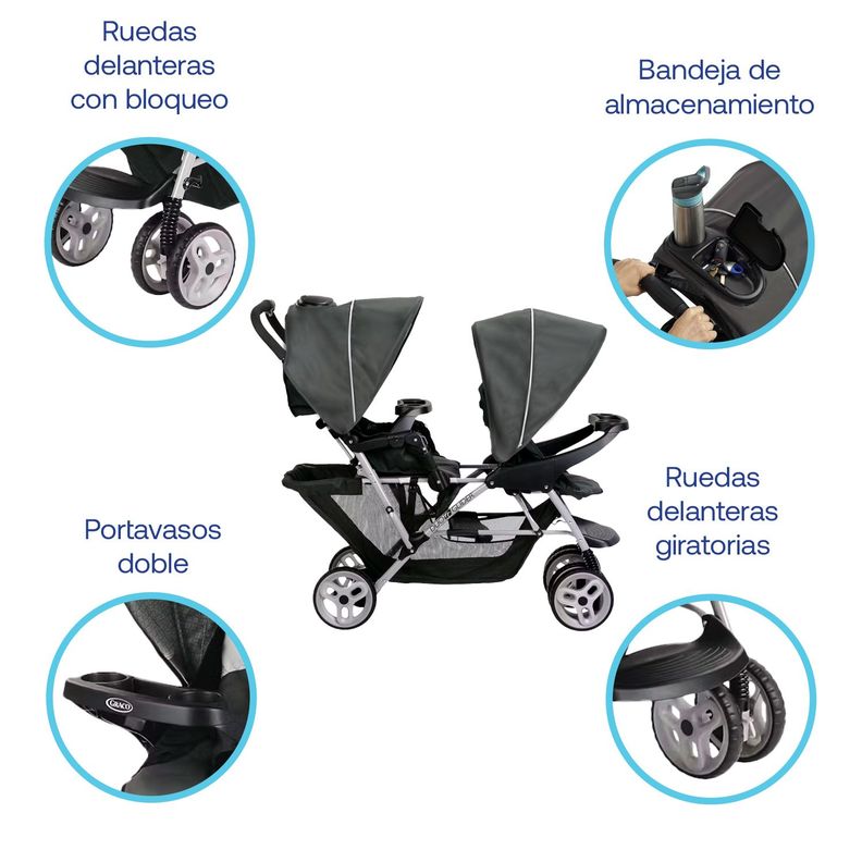 Coche DuoGlider Click Connect Glacier Graco-3
