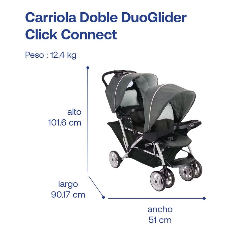 Coche DuoGlider Click Connect Glacier Graco-6