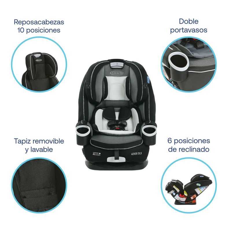 Silla de auto Bebe Graco Convertible 4ever Extend2fit Clove-3