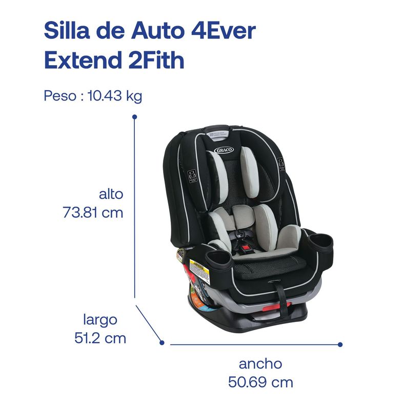 Silla de auto Bebe Graco Convertible 4ever Extend2fit Clove-7