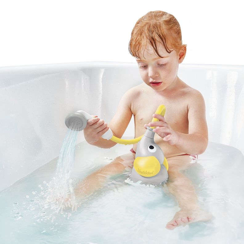 Juego de Baño Elefante Ducha Bebe Amarillo Infantil Bebé Niño Niña Tina Yookidoo-2