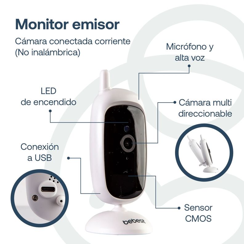 Cámara Monitor Portatil Bebe LCD 2.4 Visión Nocturna Bebesit Bebesit-2