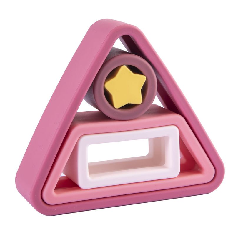 Juguete Montessori Geometria Silicona Rosa-0