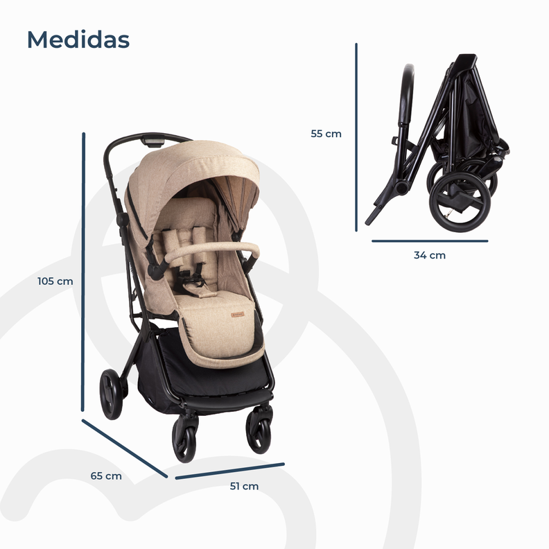 Coche Travel System Swift 360 Beige Bebesit-9
