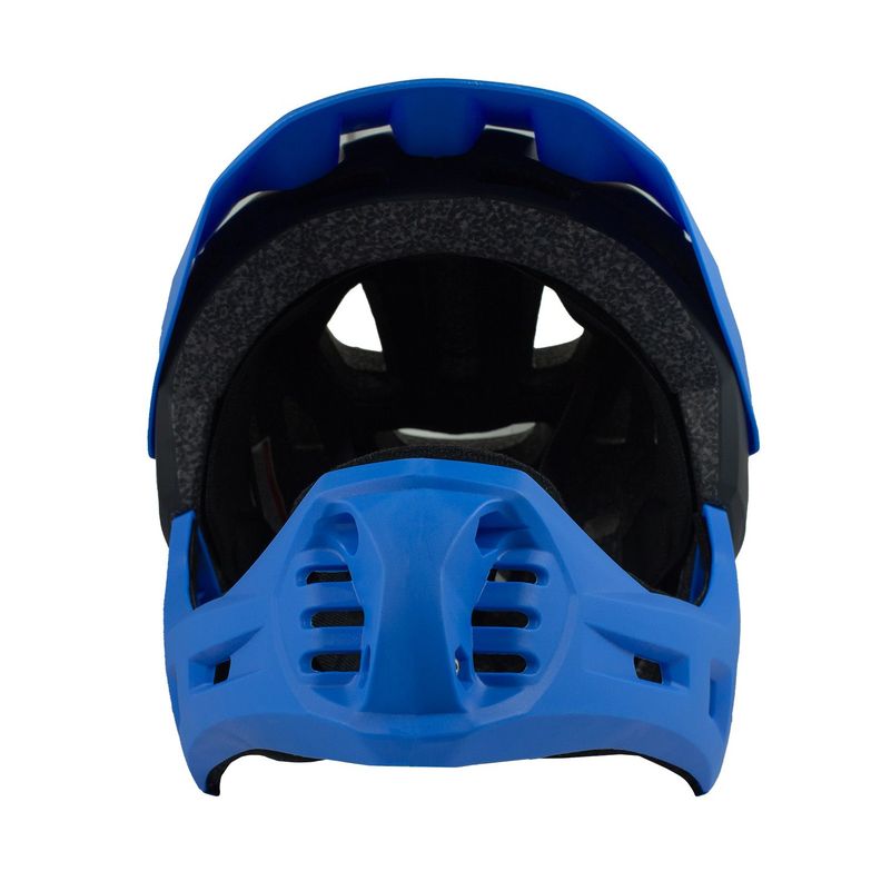 Casco Integral Moto Cross Bicicleta Rejilla Desmontable Negro Azul-2