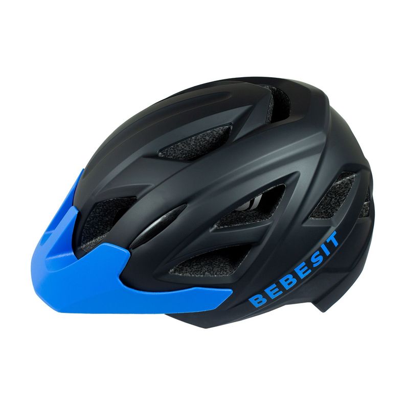 Casco Integral Moto Cross Bicicleta Rejilla Desmontable Negro Azul-3