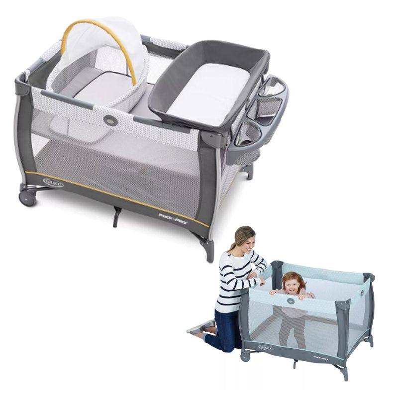 Cuna Pack and Play Care Suite Bassinet Playard Wells Graco-1