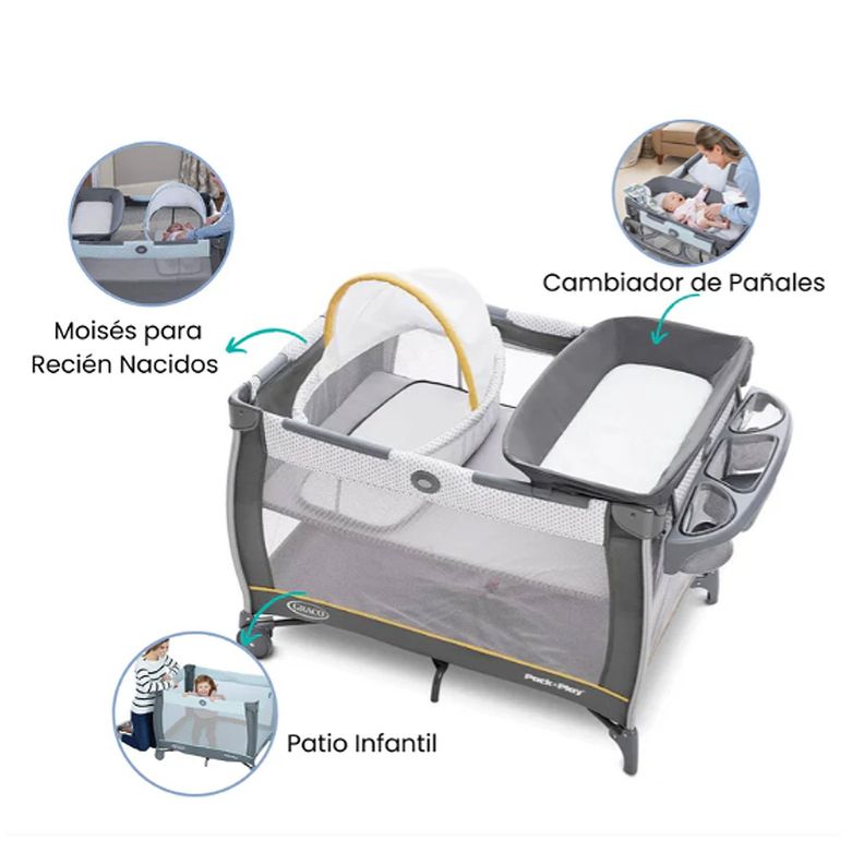 Cuna Pack and Play Care Suite Bassinet Playard Wells Graco-3