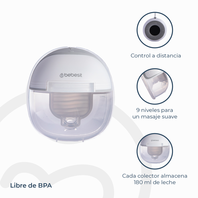 Extractor Leche Materna Eléctrico Manos Libre + 10 Bolsas-6