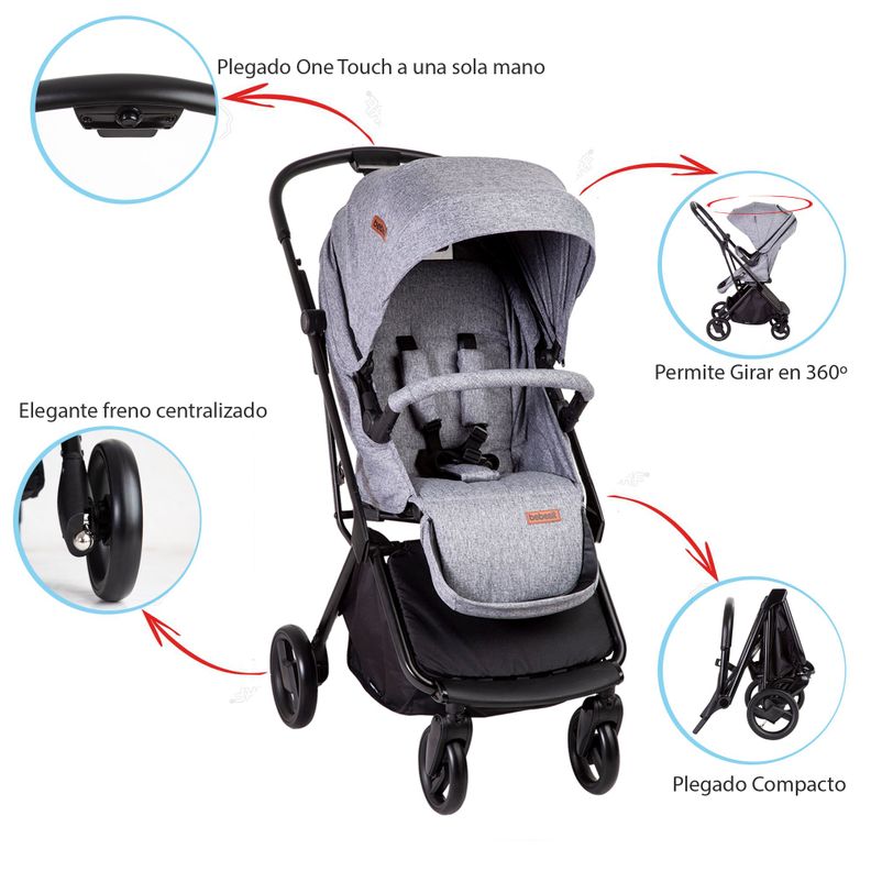 Coche Travel System Swift 360 Gris Bebesit-7