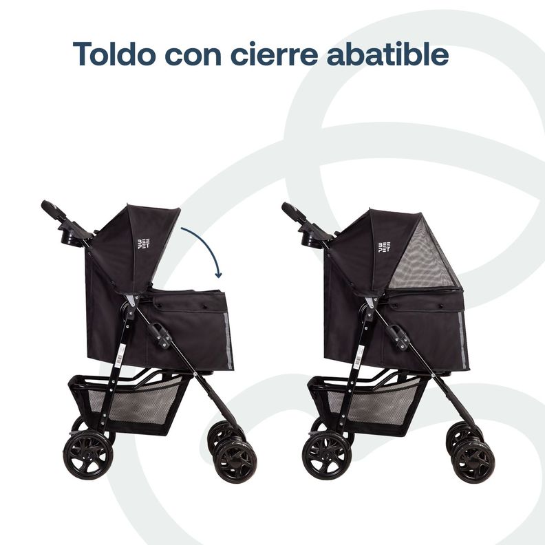 Coche Mascota Plegable Pro Perro Gato Negro BeePet Bebesit-4
