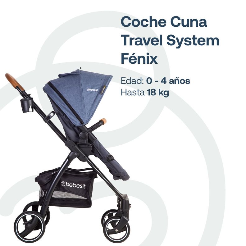 Coche Travel System Fénix Azul Bebesit-1