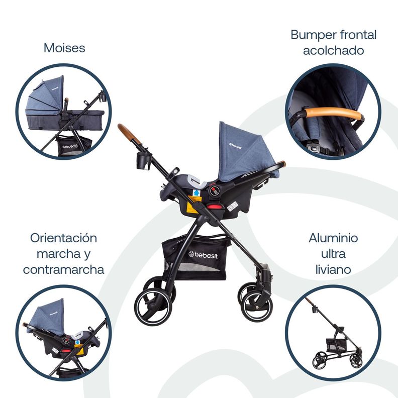 Coche Travel System Fénix Azul Bebesit-2