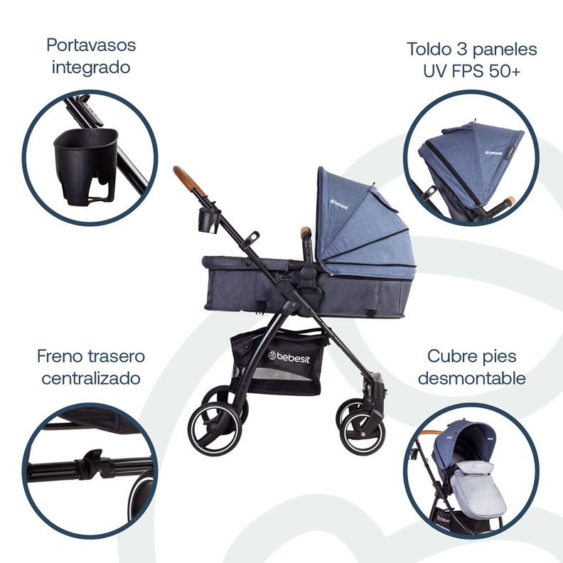 Coche Travel System Fénix Azul Bebesit-3