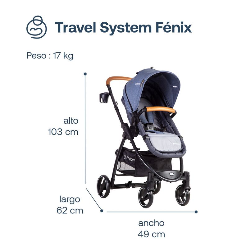 Coche Travel System Fénix Azul Bebesit-5
