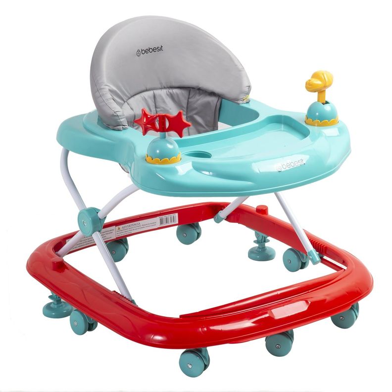 Andador Musical Airbus Rojo Celeste-1