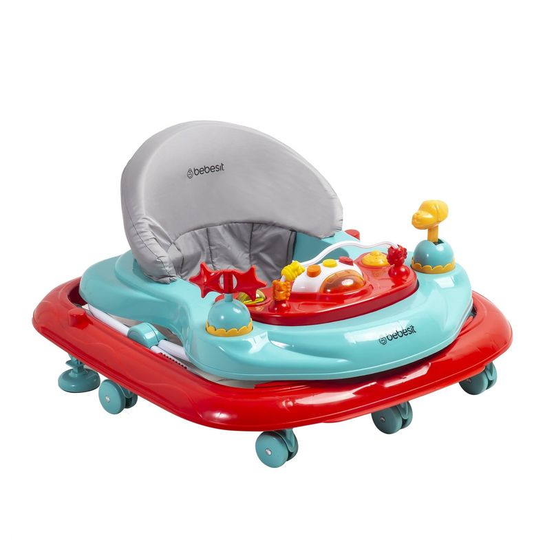 Andador Musical Airbus Rojo Celeste-2