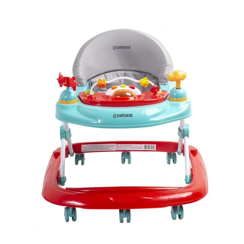 Andador Musical Airbus Rojo Celeste-4