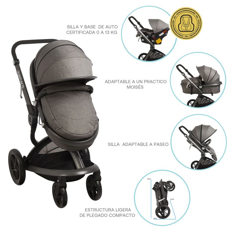 Coche Travel System Quantum Gris Bebesit-4