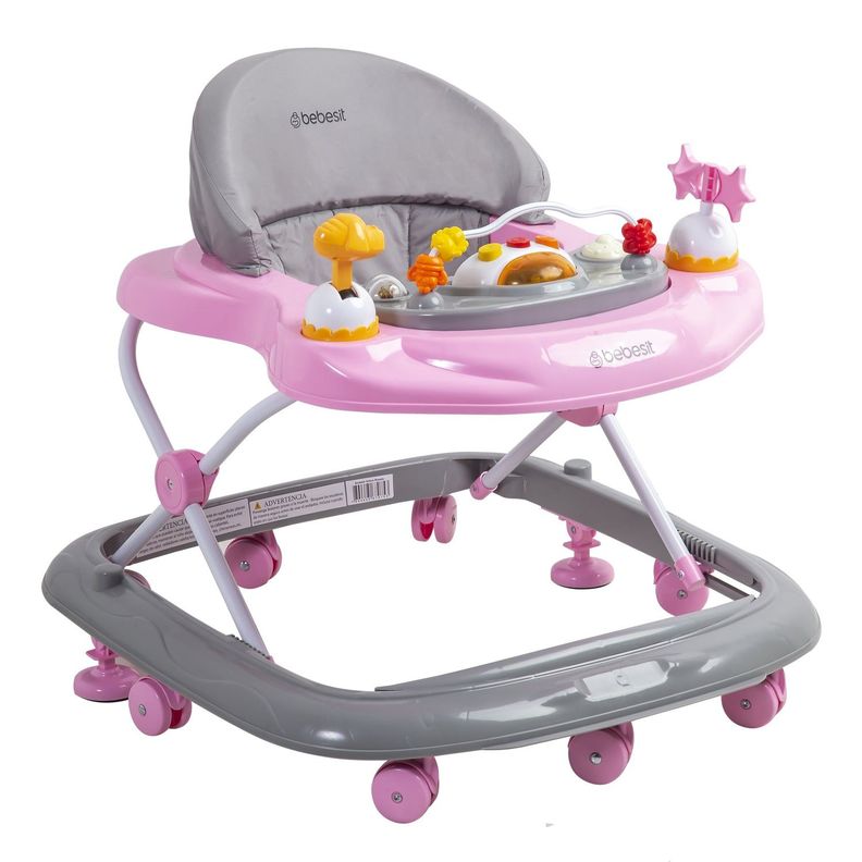 Andador Musical Airbus Gris Rosado-0
