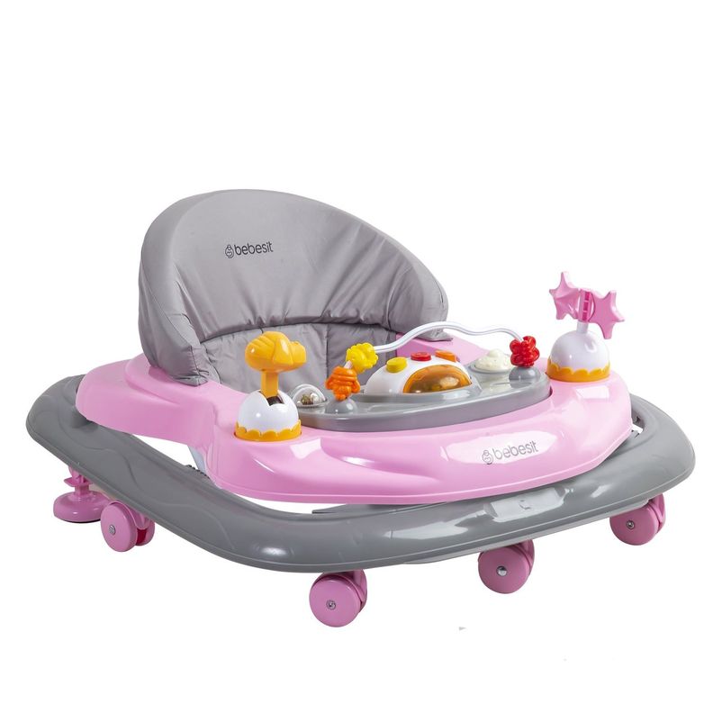 Andador Musical Airbus Gris Rosado-2