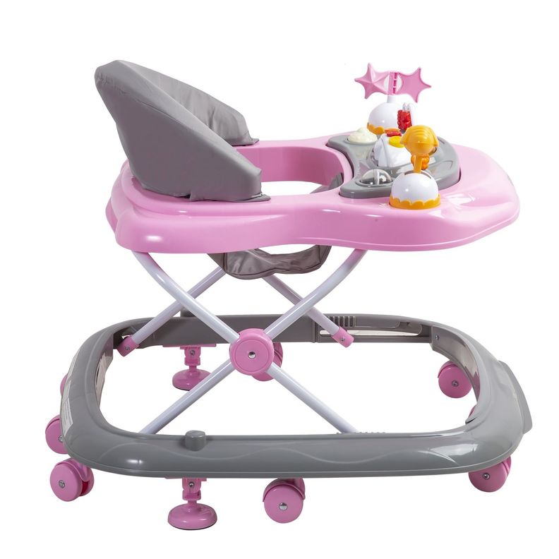 Andador Musical Airbus Gris Rosado-4