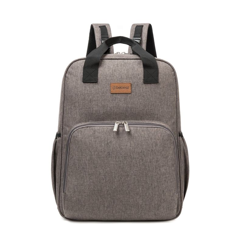 Mochila Maternal 3 En 1 Panalera Cuna Y Mudador Portatil Gris Bebesit