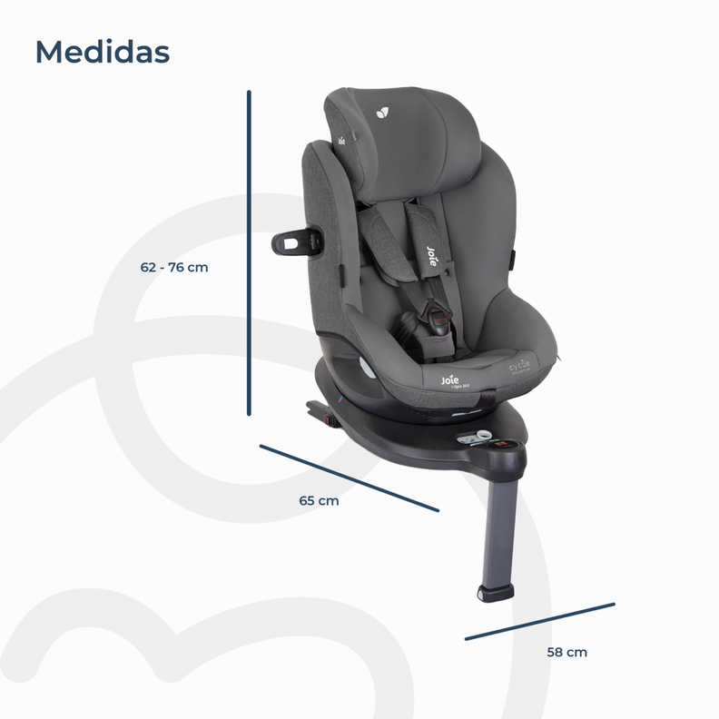 Silla de Auto Giratoria Spin 360 Shell Gray Joie-9