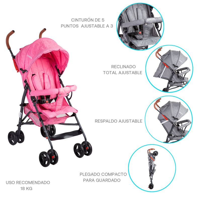 Coche Paragua 5126 Rosado-2