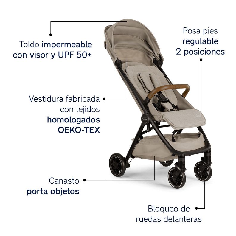 Coche de Paseo TRVL Beige Nuna-4