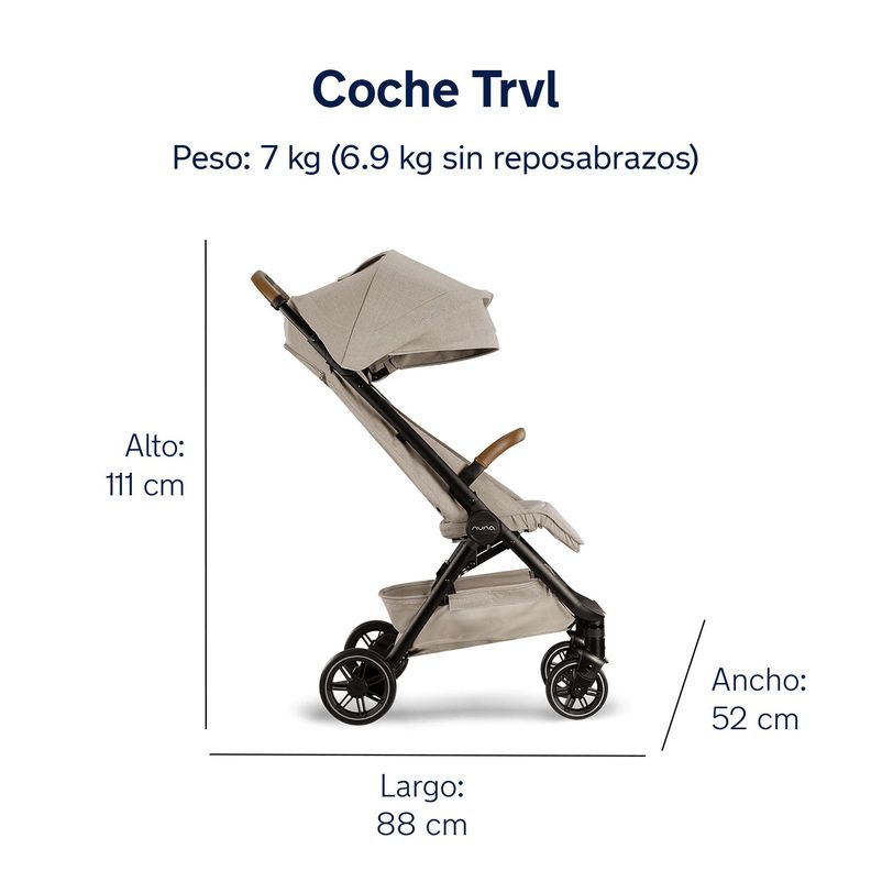 Coche de Paseo TRVL Beige Nuna-8