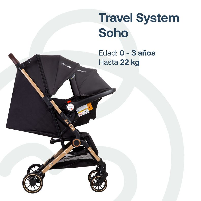 Coche Maleta Compacto Travel System Soho Negro Bebesit-4