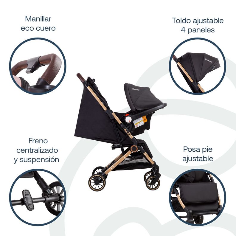 Coche Maleta Compacto Travel System Soho Negro Bebesit-6