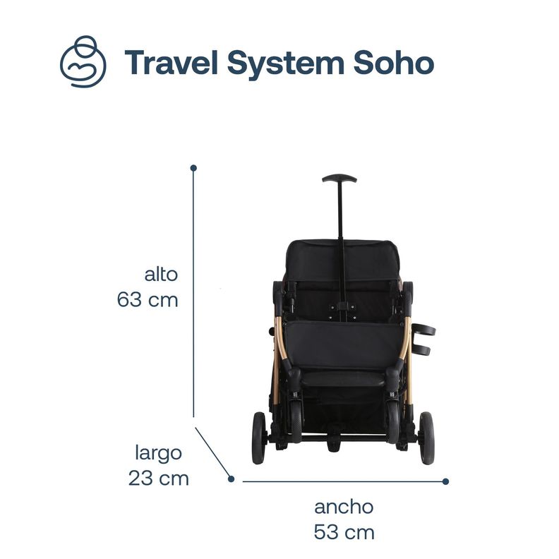 Coche Maleta Compacto Travel System Soho Negro Bebesit-9