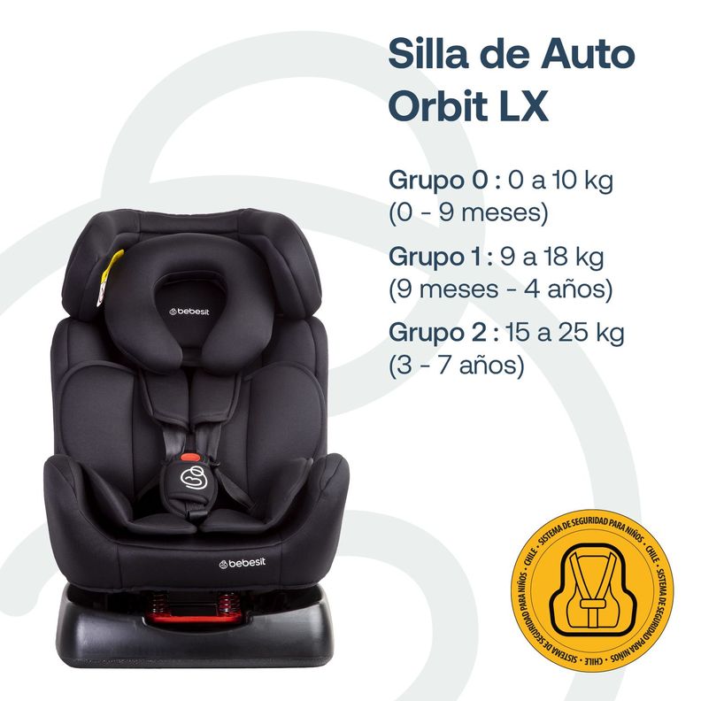 Silla de Auto Orbit Lx Negro Bebesit-8