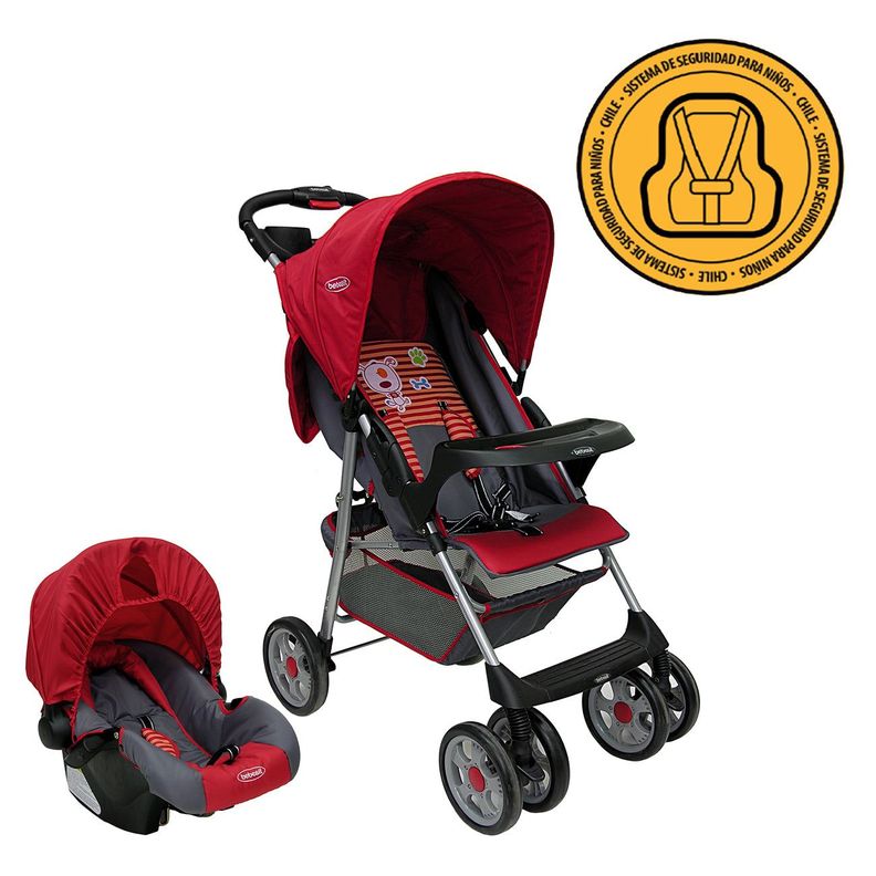 Coche Travel System Zoom Rojo Bebesit-1